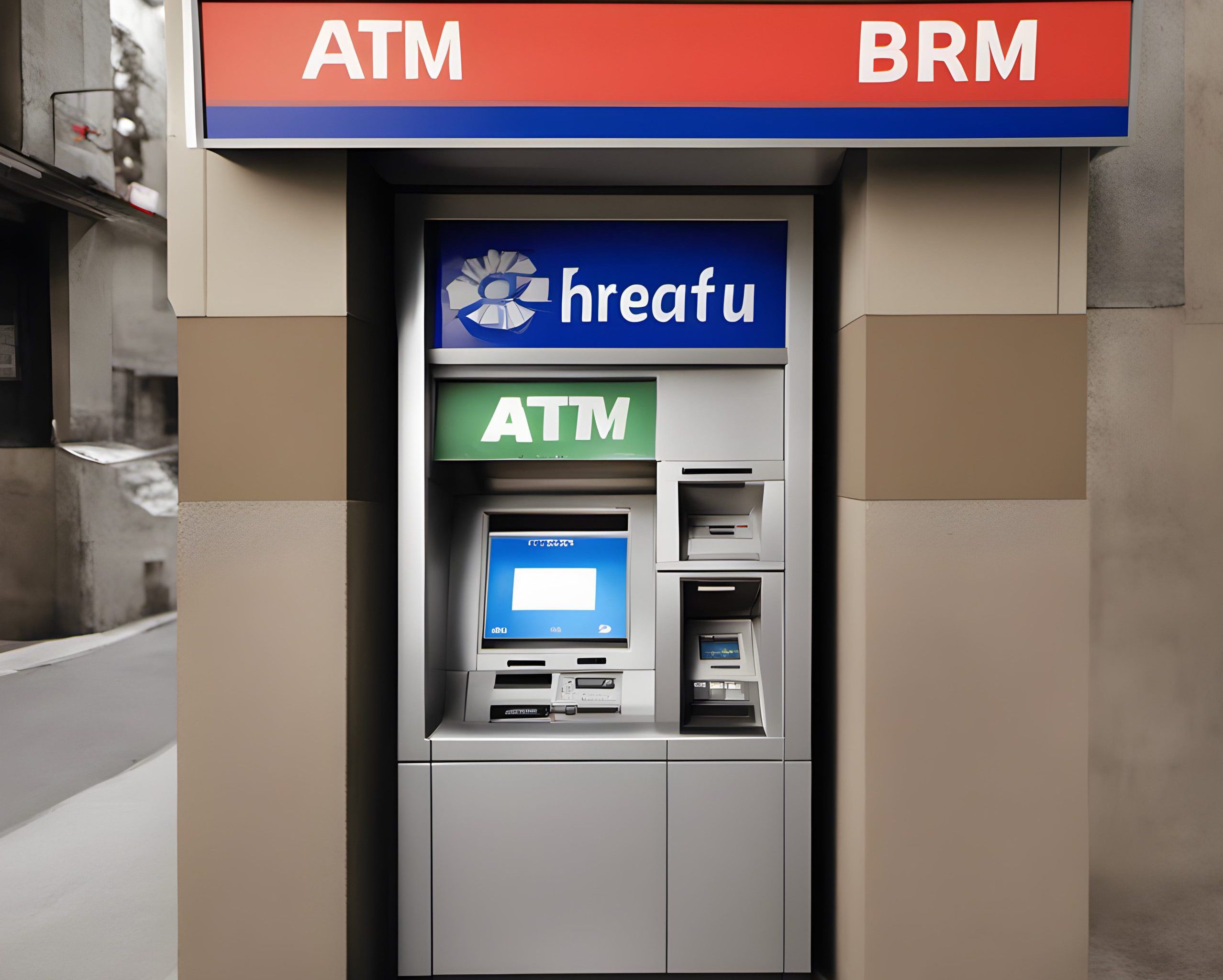 atm machine in a wall